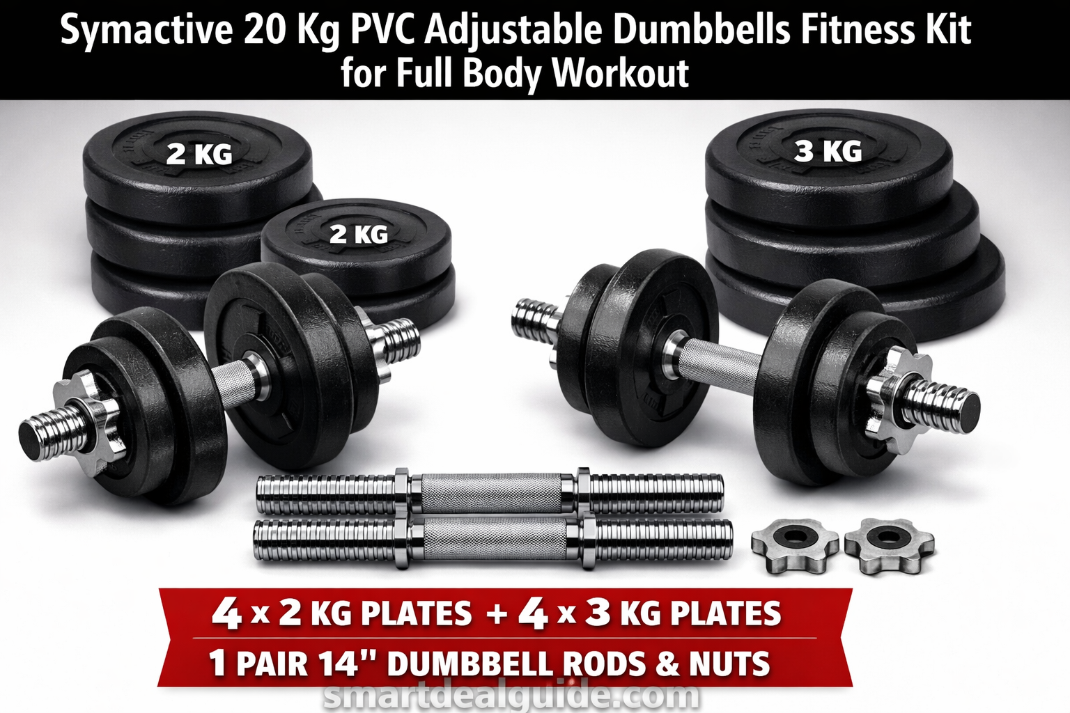 Symactive 20 Kg PVC Adjustable Dumbbells Review