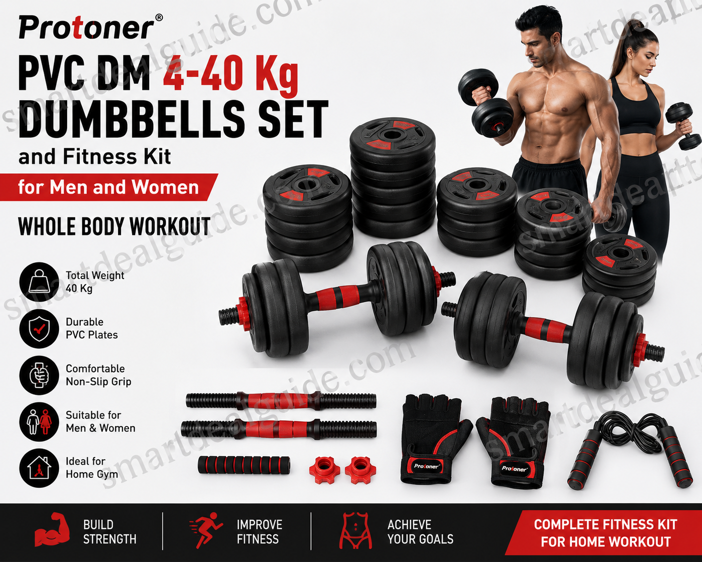 Protoner PVC DM 4-40 Kg Dumbbells Set Review 2026