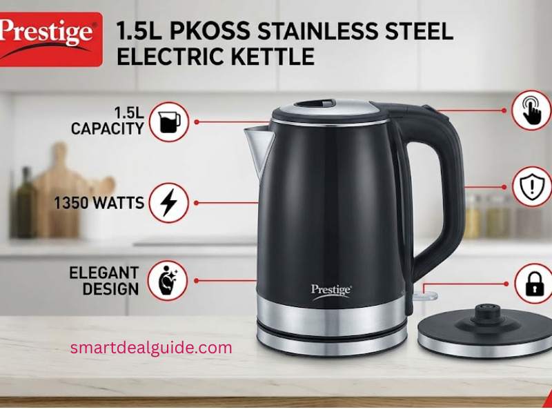 Prestige 1.5L Electric Kettle PKOSS 1350W - Fast Boiling & Safe2026